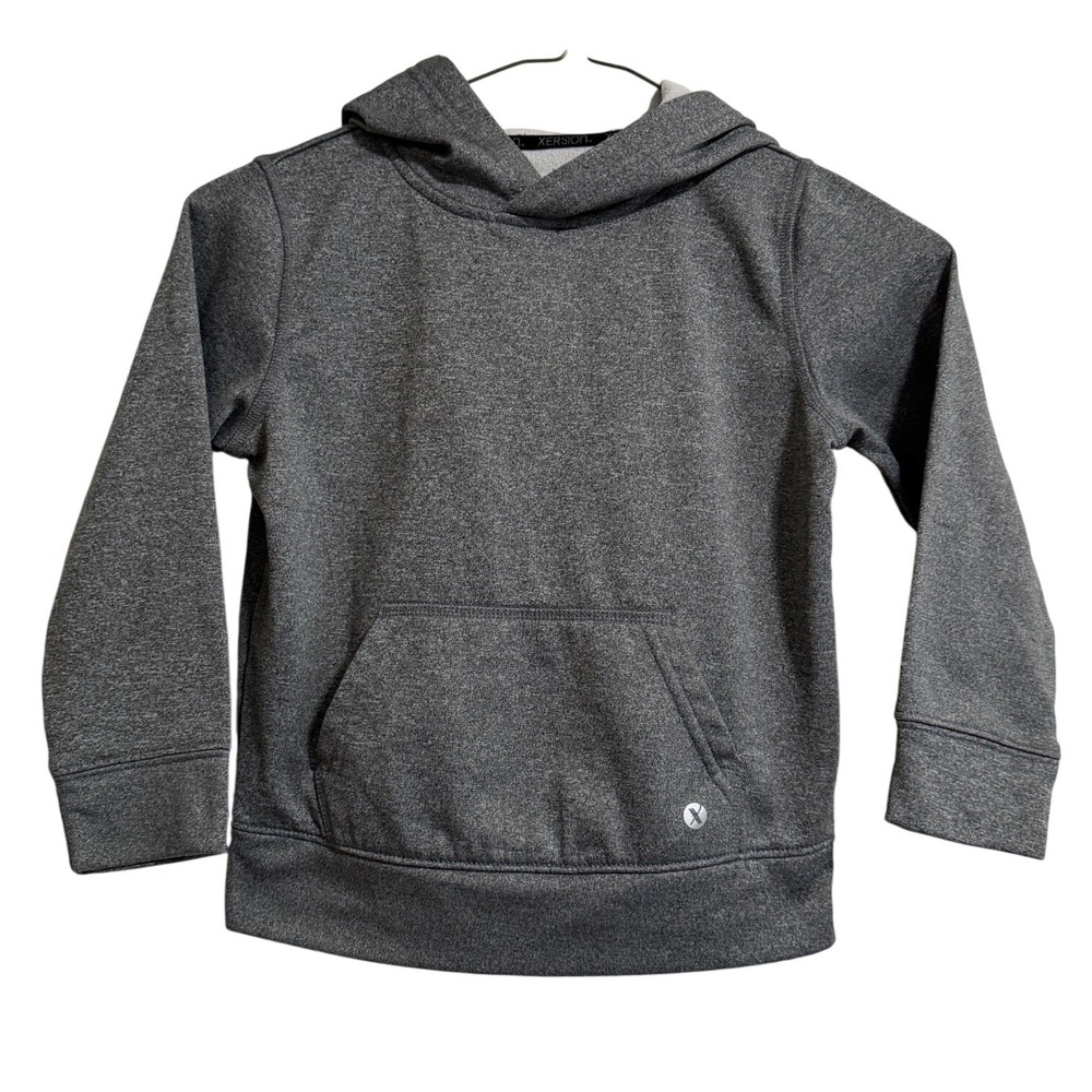 Xersion Kids Gray Heather Fleece Pullover Hoodie Sweatshirt Size 5